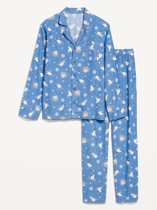 Printed Flannel Pajama Set