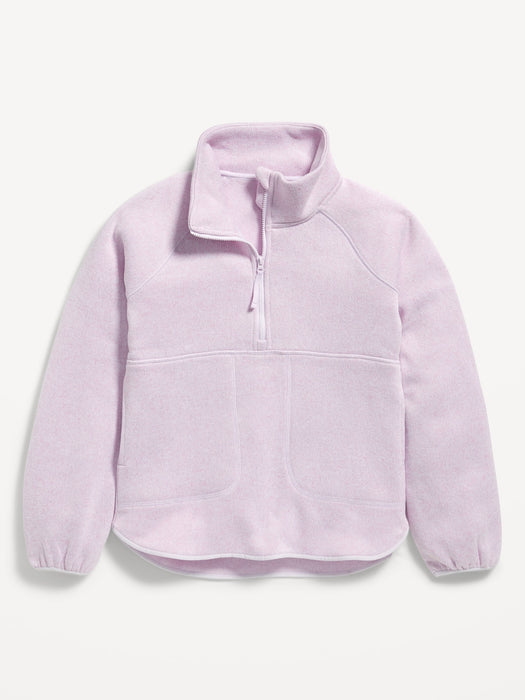 Sweater-Fleece Half-Zip Tunic Sweater for Girls