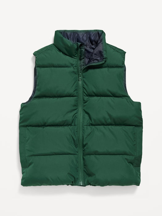 Water-Resistant Quilted Puffer Vest for Boys