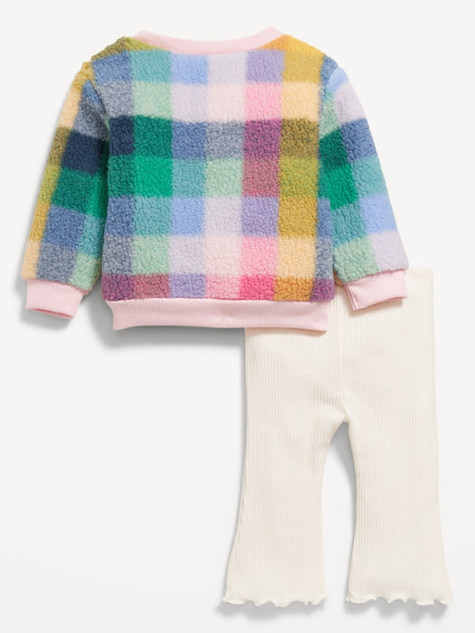 Sherpa Sweatshirt and Ribbed Leggings Set for Baby