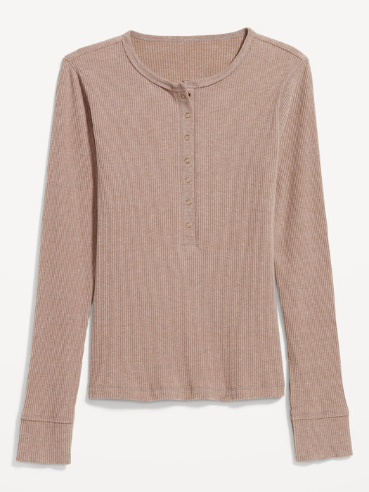 Fitted Plush Henley T-Shirt