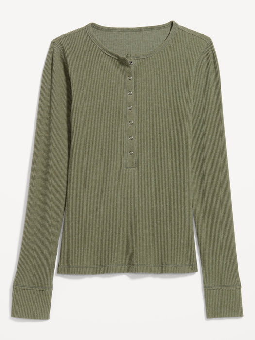 Fitted Plush Henley T-Shirt