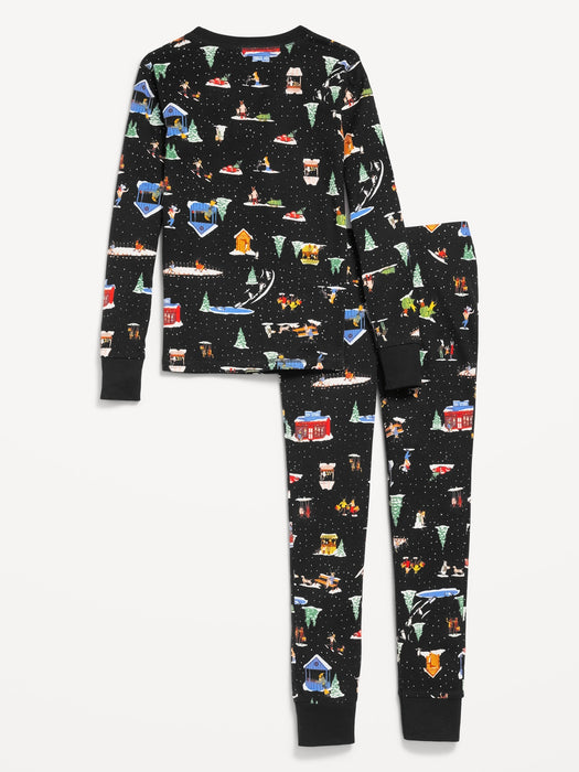 Gender-Neutral Graphic Snug-Fit Pajama Set for Kids