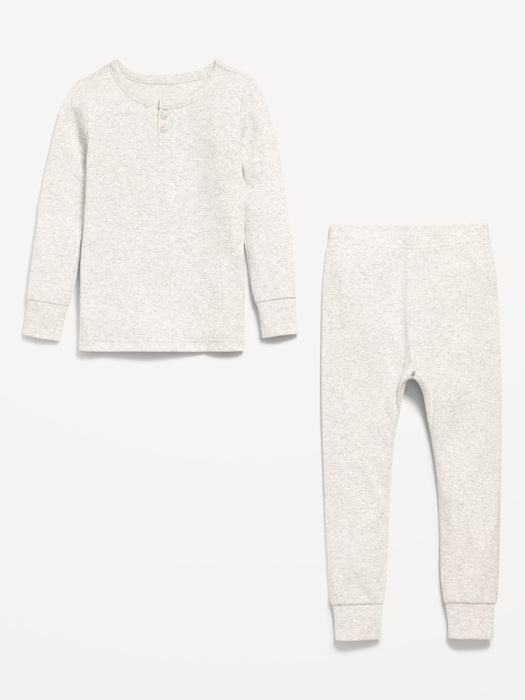 Snug-Fit Henley Ribbed Pajama Set for Toddler & Baby