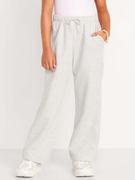 High-Waisted Straight-Leg Fleece Pants for Girls