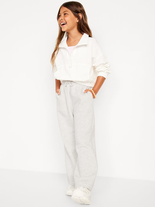 High-Waisted Straight-Leg Fleece Pants for Girls