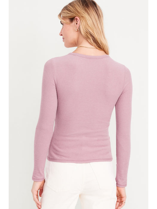 Plush-Knit Long-Sleeve T-Shirt