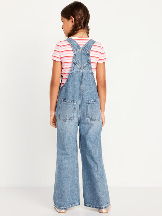 Baggy Wide-Leg Jean Overalls for Girls