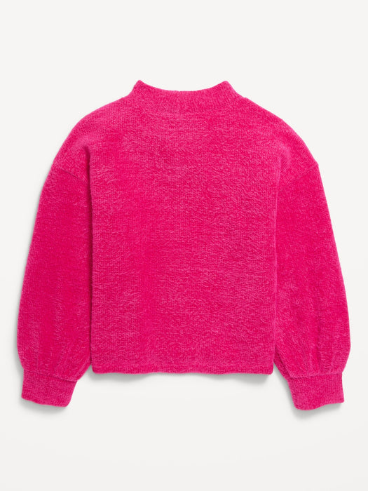 Cozy Mock-Neck Chenille Sweater for Girls