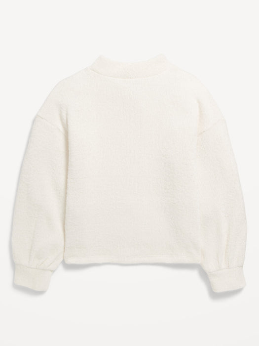 Cozy Mock-Neck Chenille Sweater for Girls