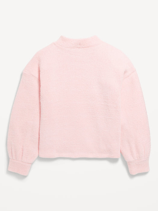 Cozy Mock-Neck Chenille Sweater for Girls