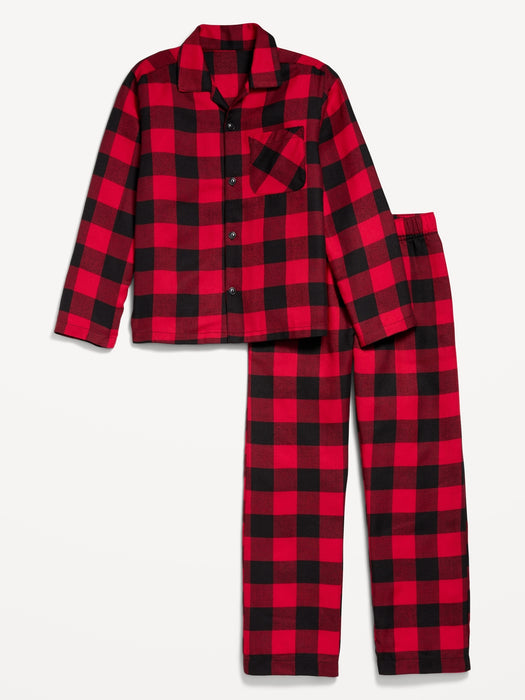 Gender-Neutral Printed Button-Front Pajama Set for Kids