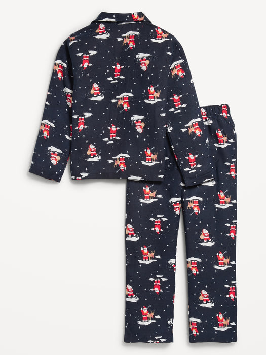 Gender-Neutral Printed Button-Front Pajama Set for Kids