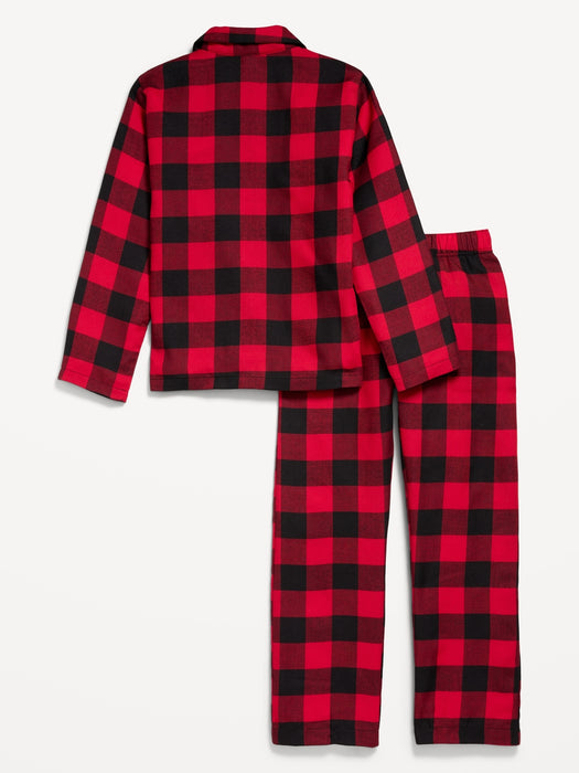 Gender-Neutral Printed Button-Front Pajama Set for Kids