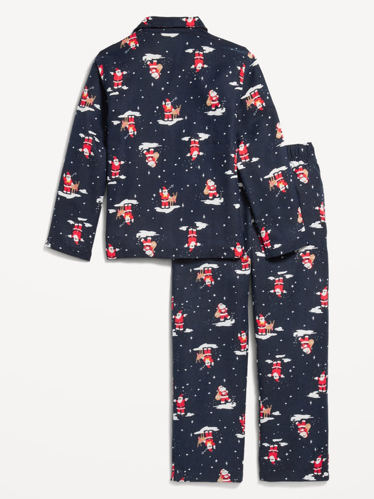 Gender-Neutral Printed Button-Front Pajama Set for Kids