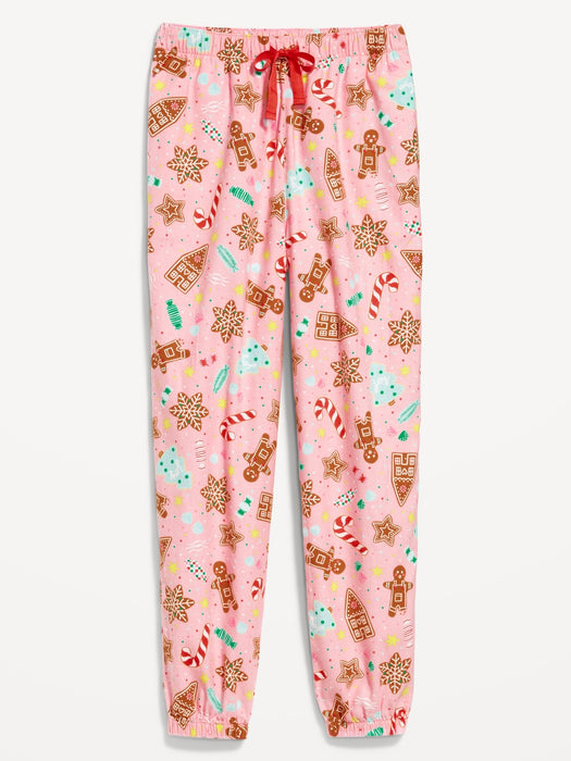 High-Waisted Flannel Pajama Joggers