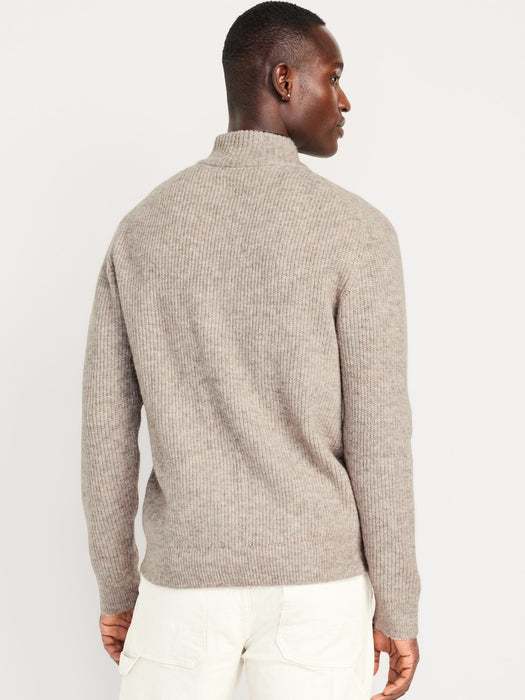 Shaker Stitch Zip Sweater