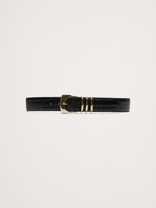 Fiori Embossed Leather Belt