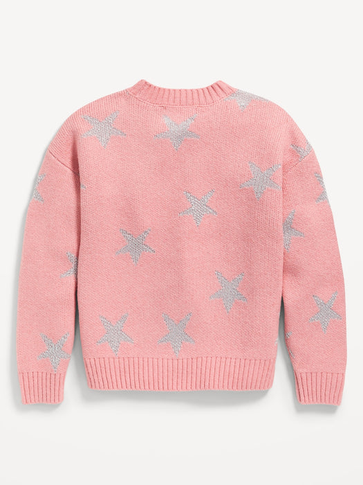 SoSoft Printed Shaker-Stitch Sweater for Girls