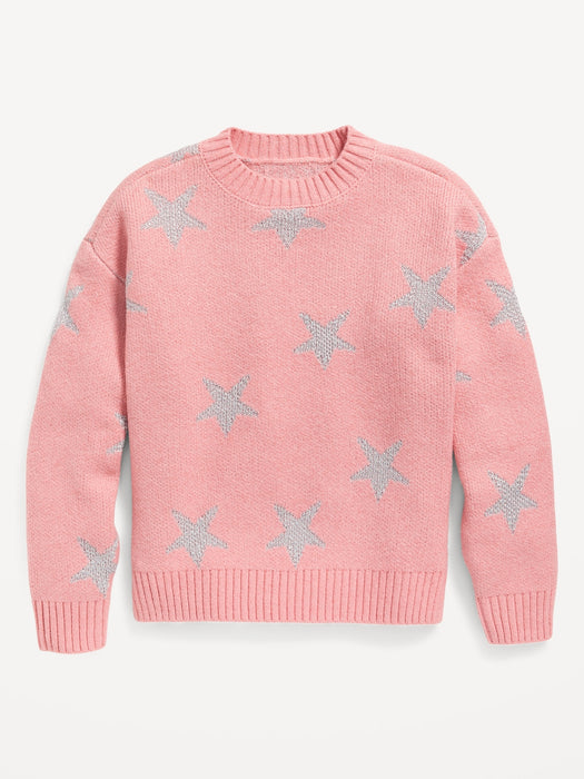SoSoft Printed Shaker-Stitch Sweater for Girls