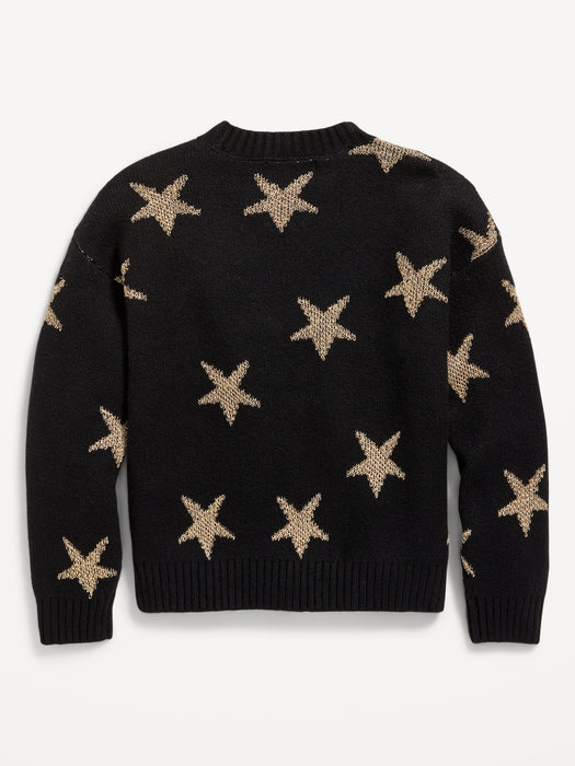 SoSoft Printed Shaker-Stitch Sweater for Girls