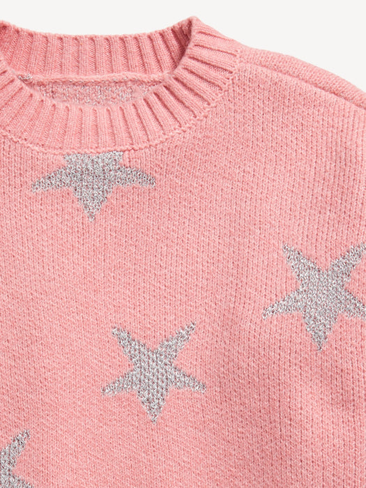 SoSoft Printed Shaker-Stitch Sweater for Girls