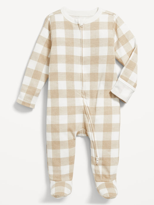 2-Way-Zip Printed Sleep &amp; Play Footed One-Piece for Baby