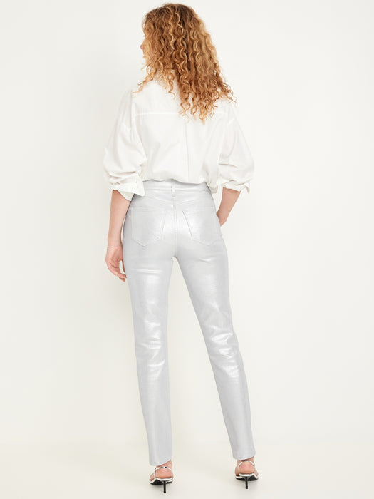 High-Waisted Silver Shine Vintage Slim Jeans