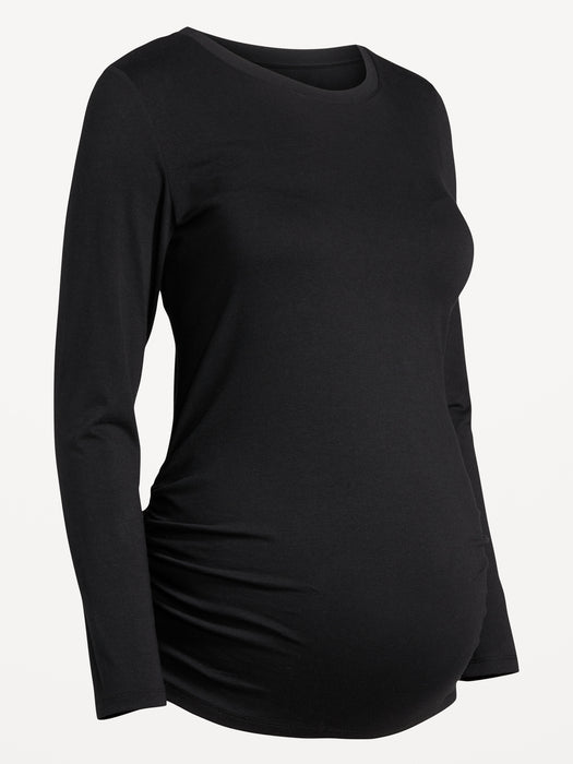 Maternity Long-Sleeve Crew-Neck T-Shirt