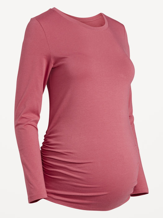 Maternity Long-Sleeve Crew-Neck T-Shirt
