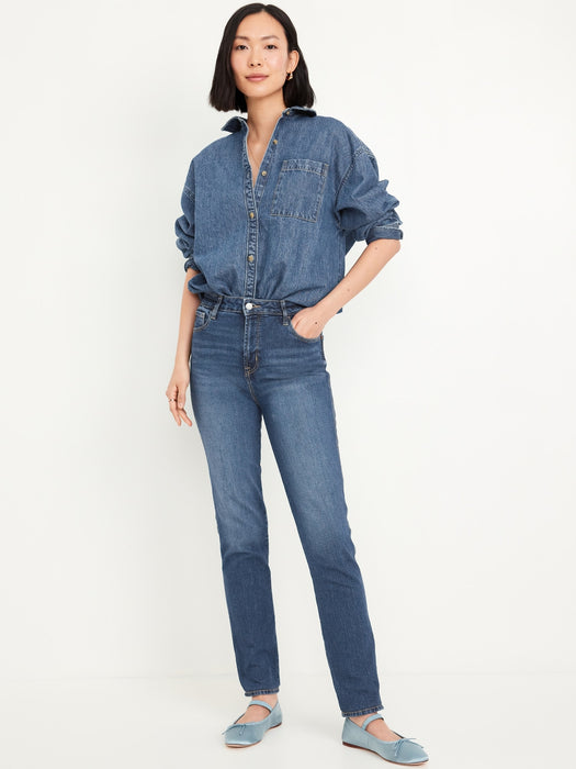 High-Waisted Vintage Slim Jeans