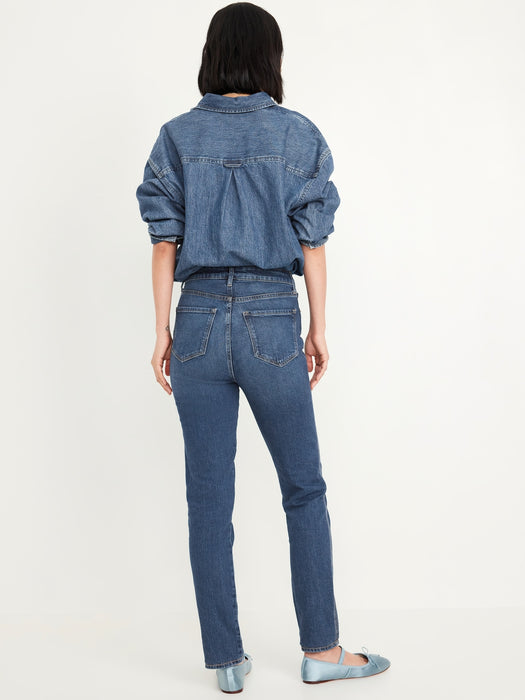 High-Waisted Vintage Slim Jeans
