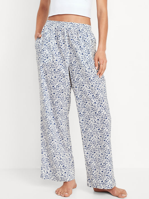High-Waisted Poplin Pajama Pant