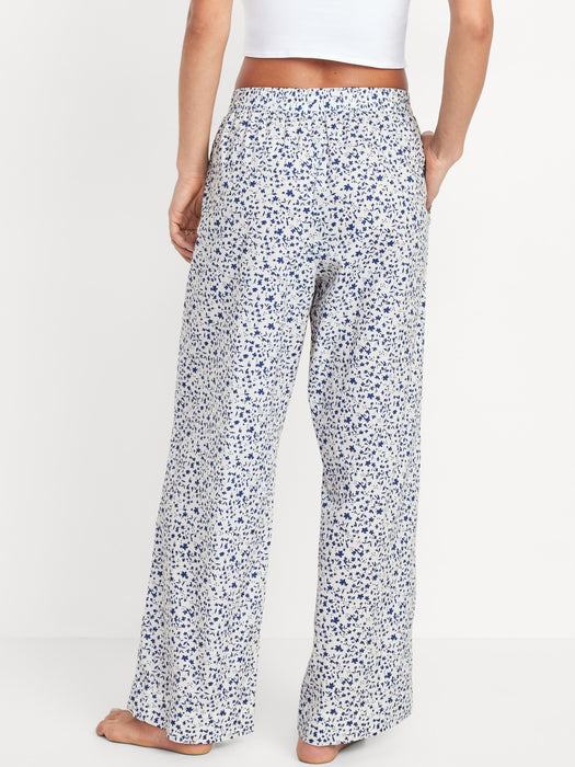 High-Waisted Poplin Pajama Pant