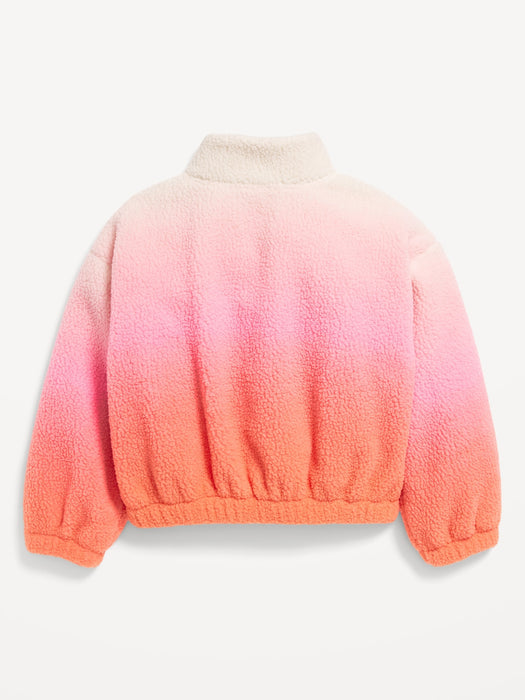 Printed Mock-Neck Sherpa Full-Zip Jacket for Girls