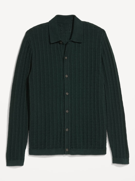 Textured Button-Down Sweater