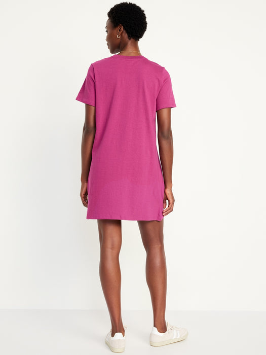 Crew-Neck Mini T-Shirt Dress