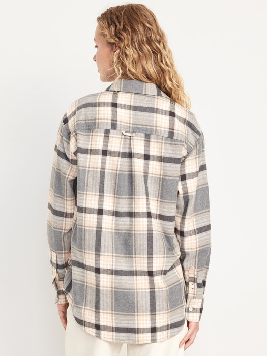 Flannel Boyfriend Button-Down Shirt