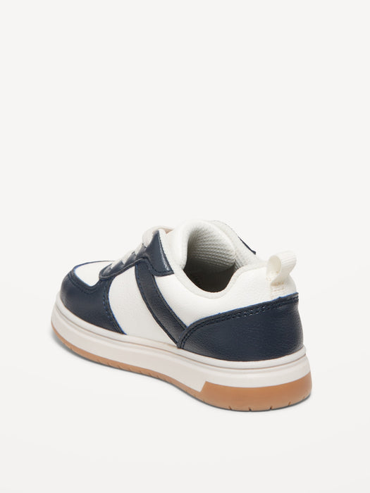Faux-Leather Lace-Up Sneakers for Toddler Boys