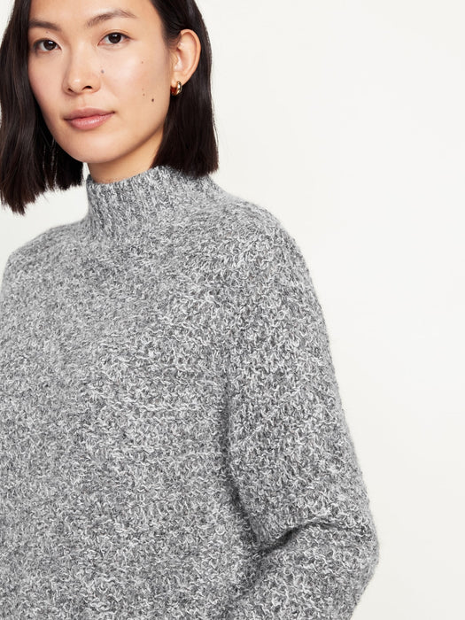 Mock-Neck Crop Sweater
