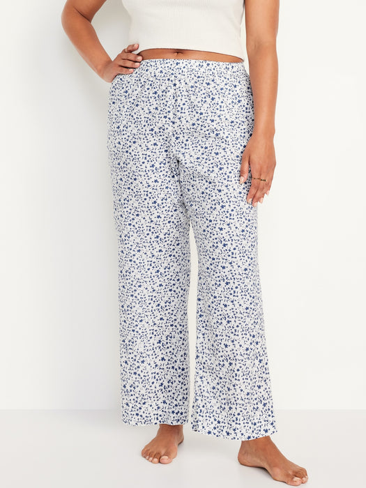 High-Waisted Poplin Pajama Pant