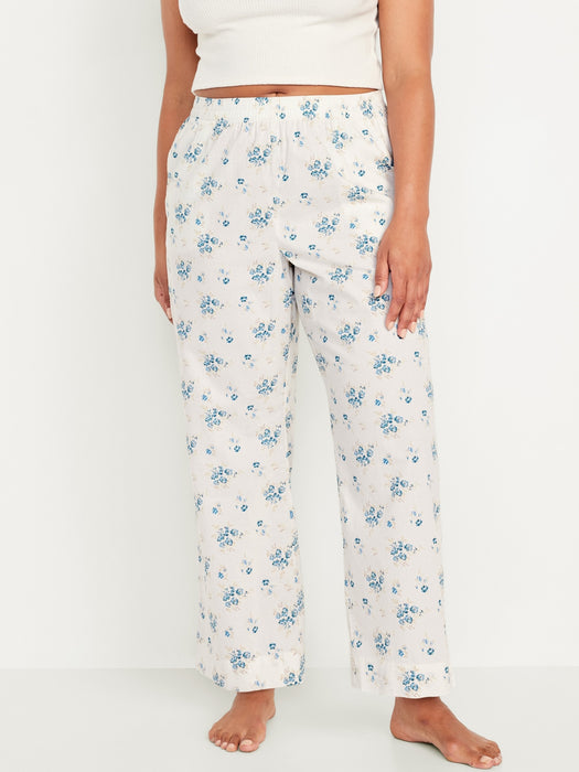 High-Waisted Poplin Pajama Pant