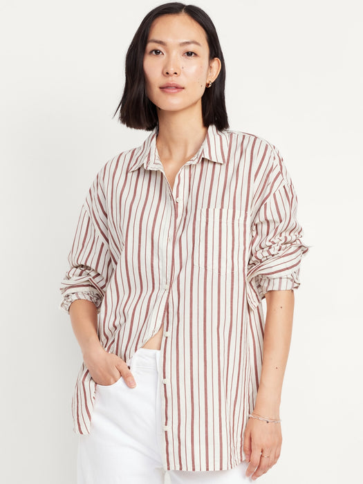 Oversized Button-Down Boyfriend Shirt
