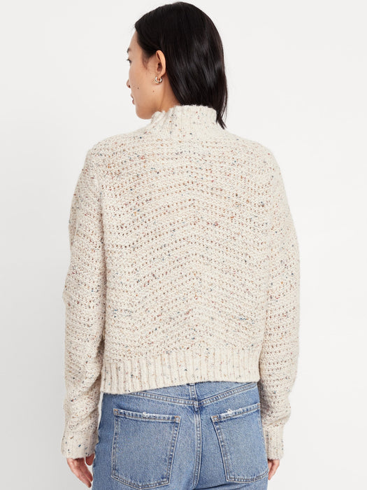 Mock-Neck Crop Sweater