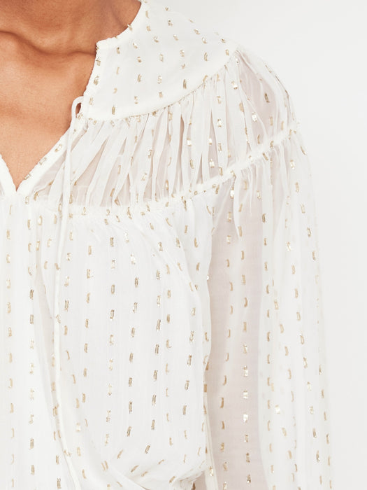 Split-Neck Chiffon Top