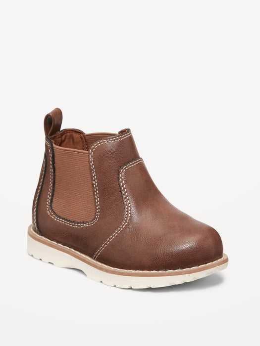 Faux-Leather Chelsea Boots for Toddler Boys