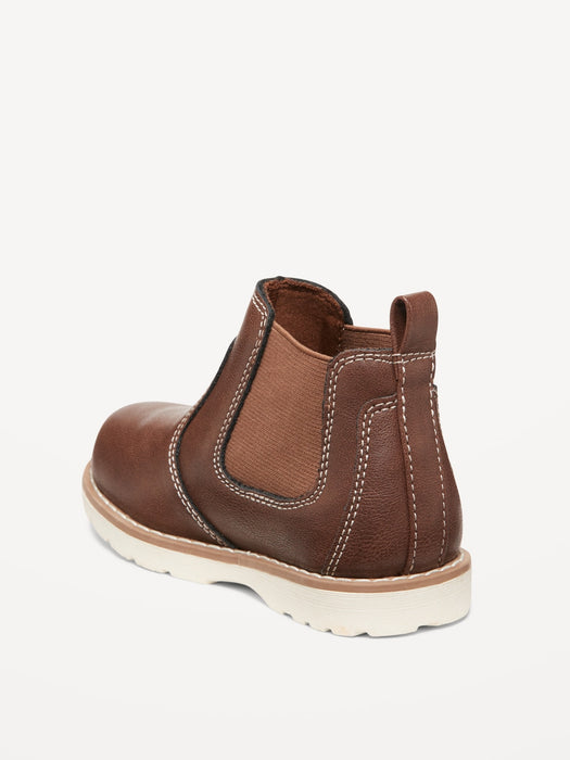 Faux-Leather Chelsea Boots for Toddler Boys