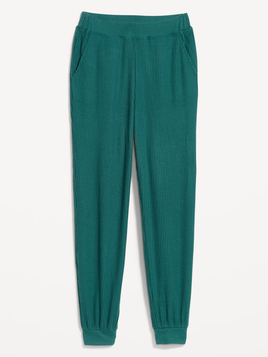 High-Waisted Waffle Lounge Joggers