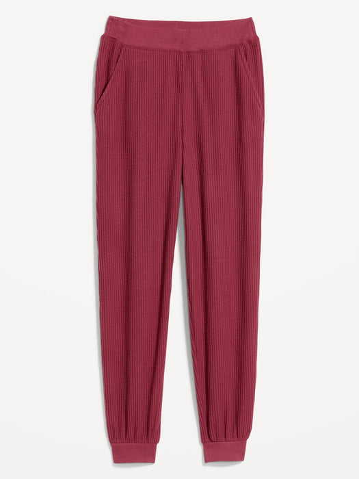 High-Waisted Waffle Lounge Joggers