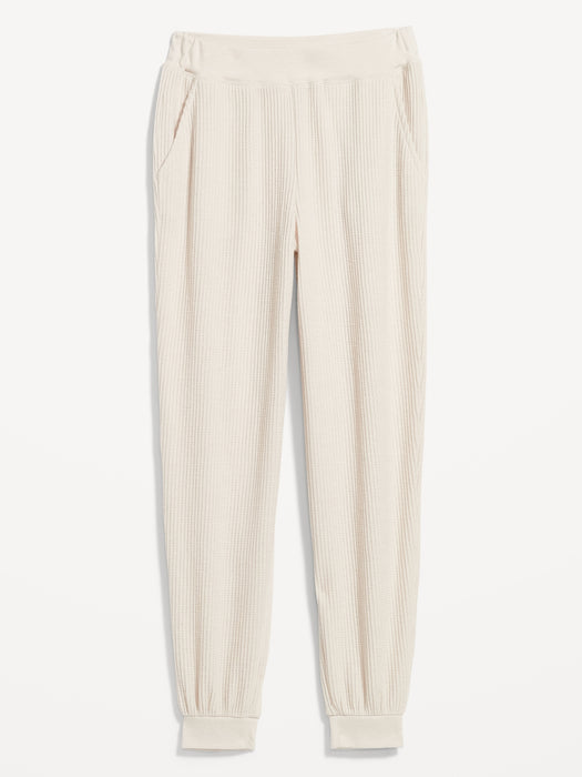 High-Waisted Waffle Lounge Joggers